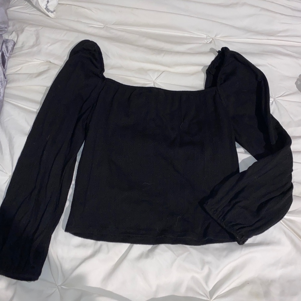 Wild Fable Black Long sleeve shirt size s Target cropped EUC
